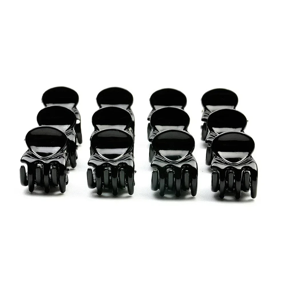 Mini Black Hair Claw Clips – Plastic Ponytail Hairpins for Women & Girls (10/20/30Pcs)