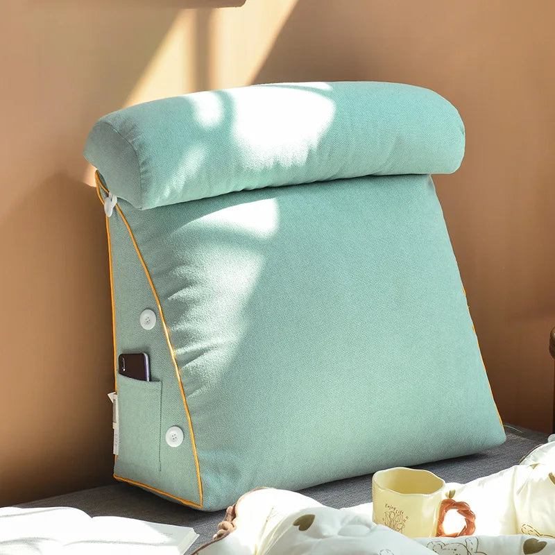 Tatami Triangle Bedhead Backrest Cushion 45 & 60cm – Soft Neck & Waist Support for Sofa & Bed