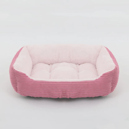 Plush Square Pet Bed - Calming Sofa Cushion for Cats & Small/Medium Dogs - BeeTrendyShop.COM