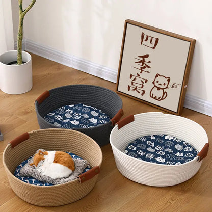 HeMu 4-Season Pet Mat - Removable & Washable Bamboo-Cotton Kennel Pad - BeeTrendyShop.COM