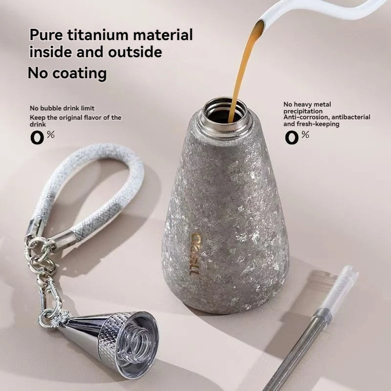Pure Titanium Thermal Water Bottle – Luxury Insulated Hot & Cold Thermos