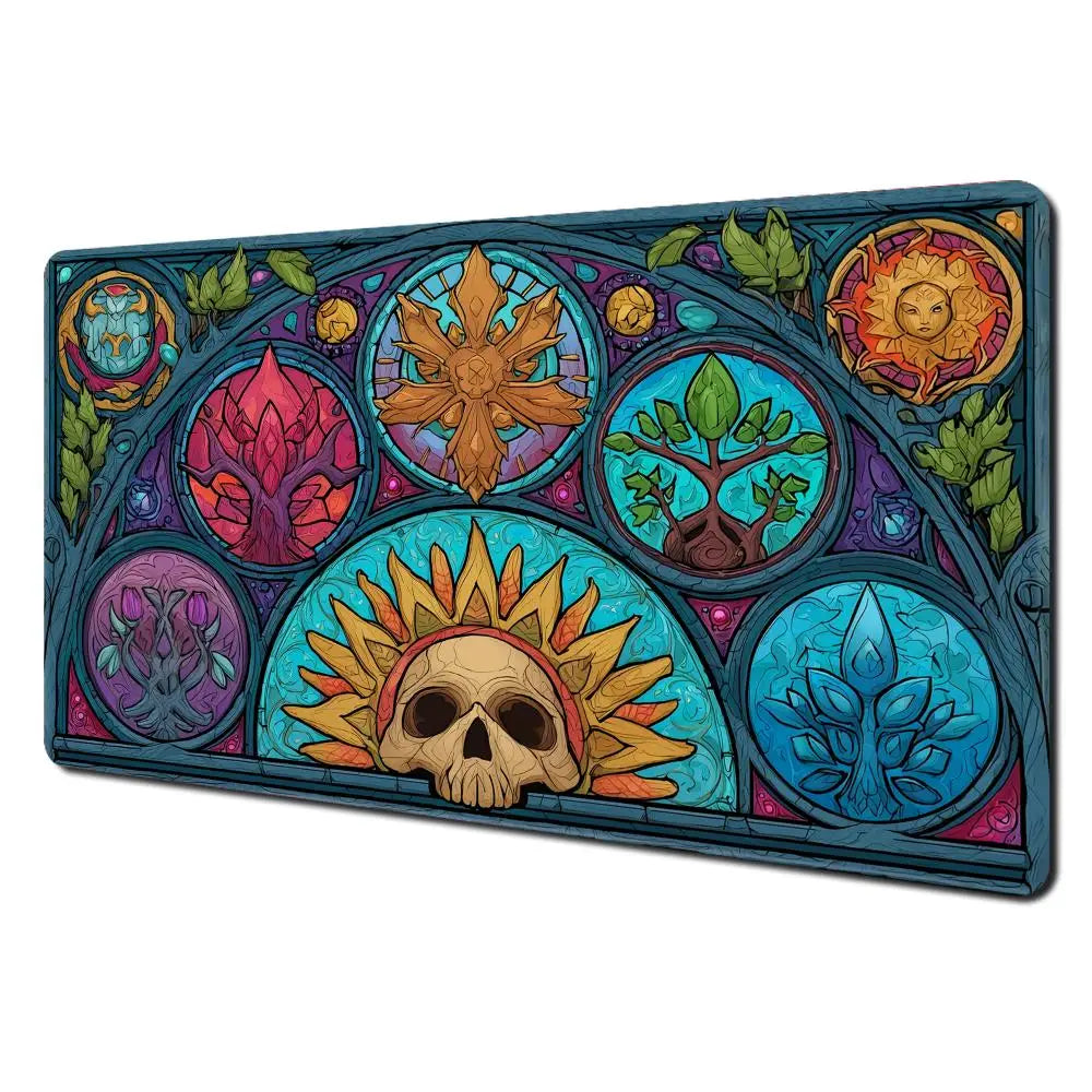 MTG Playmat – Mysterious Natural Elements Magic Card Gaming Mat with Zones | 60x35cm Desk Mat