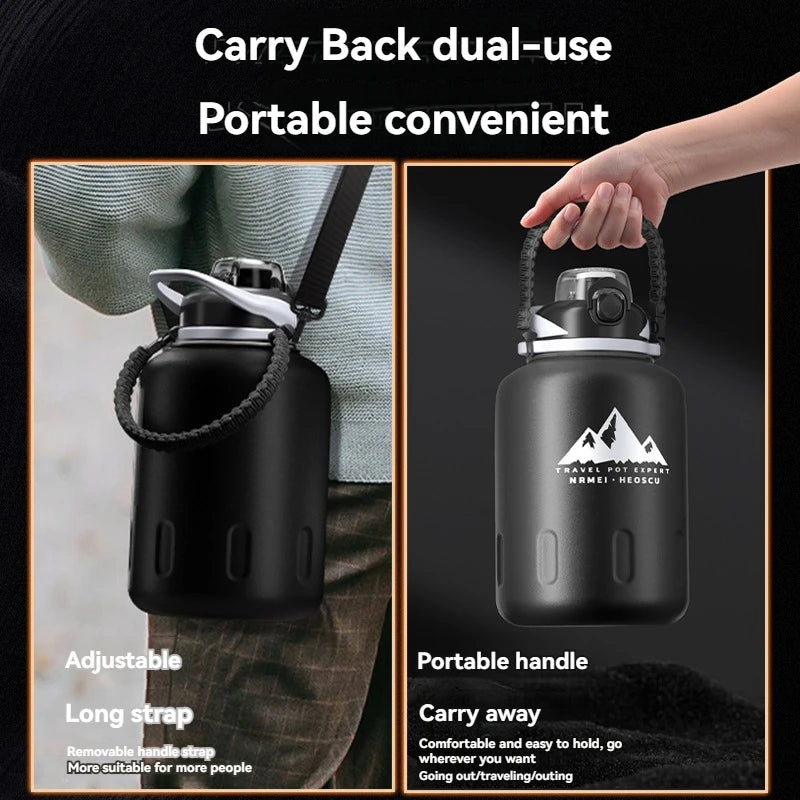 2.0L Stainless Steel Thermos Water Bottle – Vacuum Flask for Hot & Cold Gym & Travel