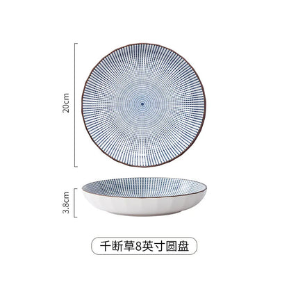 Japanese Ceramic Underglaze Rice Bowl – Colorful Tableware Dishes for Home & Restaurant