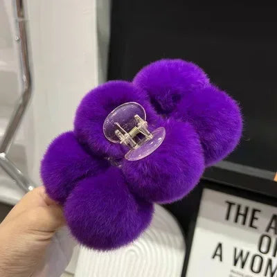 Furry Korean Hair Claw Clip – Fashion Barrette for Women