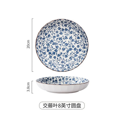 Japanese Ceramic Underglaze Rice Bowl – Colorful Tableware Dishes for Home & Restaurant
