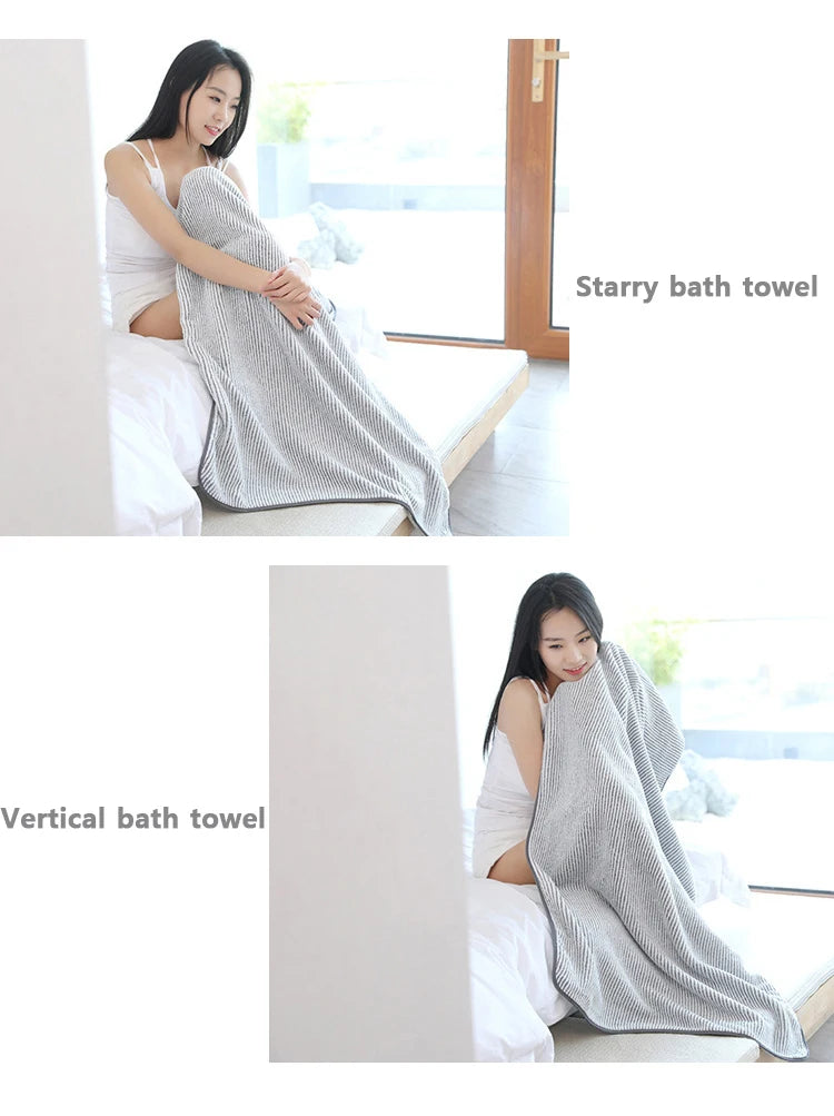 1PCS Thickened Bath Towels for The Body Microfiber Towel for Gym Sports Shower Robe for Spa Beath Home - BeeTrendyShop.COM