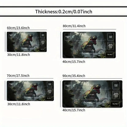 Jungle Dinosaur Gaming Playmat – Durable Rubber MTG & TCG Card Game Mat | 35x60cm Large Mouse Pad