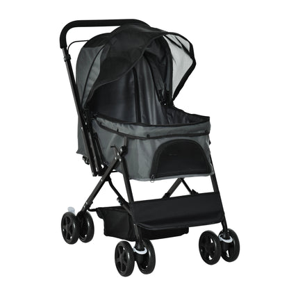 Pawhut Adjustable Canopy Pet Stroller - Lightweight & Foldable - BeeTrendyShop.COM