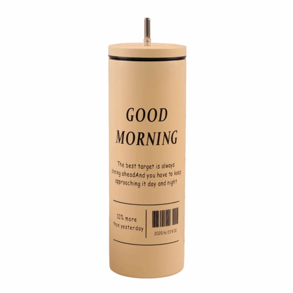 600ML Creative Thermal Water Bottle – Large Capacity Insulated Tea Mug Stainless Steel