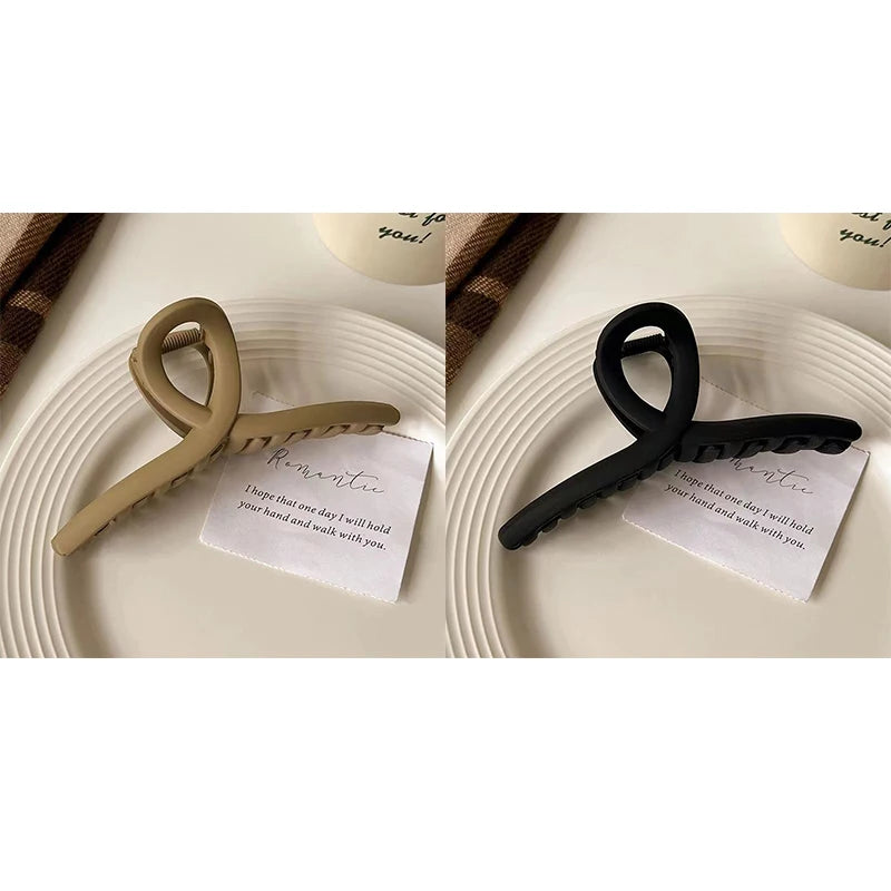 Cross Matte Hair Claw Clip Set – Large Korean Hairgrip for Women (2/4Pcs)