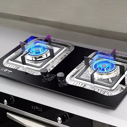 Disposable Aluminum Foil Burner Covers – Oil-Proof Gas Cooktop Stove Liners for Easy Cleaning | 20pcs