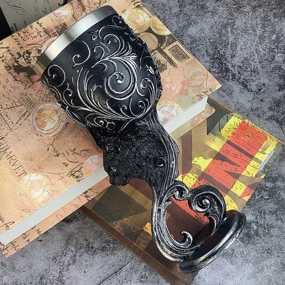 Gothic Dragon Claw Viking Wine Goblet – 3D Skull Punk Bar Cup