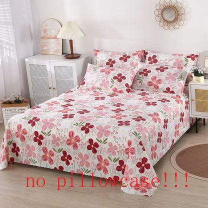 Floral Modern Princess Cotton Bed Sheet – Skin-Friendly Breathable Bedding for King & Queen Size