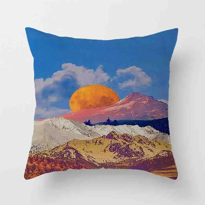 Japanese Geometric Peak Linen Cushion Cover – Encrypted Woven Throw Pillow Case for Sofa & Home