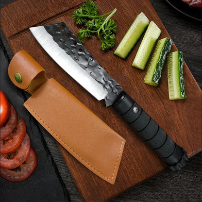Handmade Forged Butcher Boning Knife – Stainless Steel Meat Cleaver with Plastic Handle