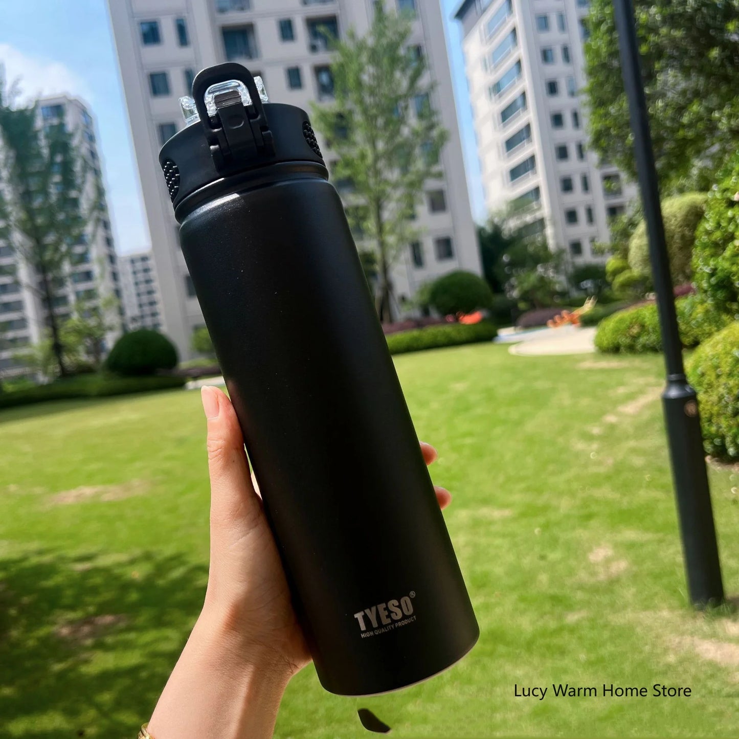 Thermal Water Bottle with Straw 600/750ML – Stainless Steel Hot & Cold Mug