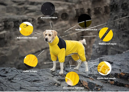 4-Leg Waterproof Dog Raincoat for Medium & Large Breeds - BeeTrendyShop.COM