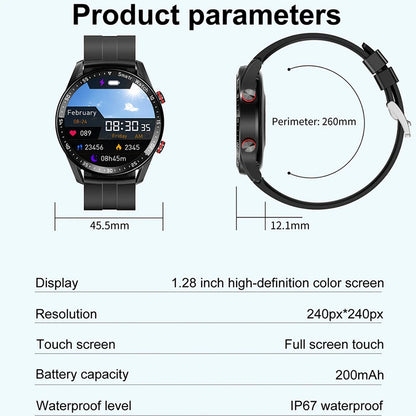 ECG+PPG Smartwatch – Laser Health Monitor, Blood Pressure, Bluetooth Call, Waterproof with Box