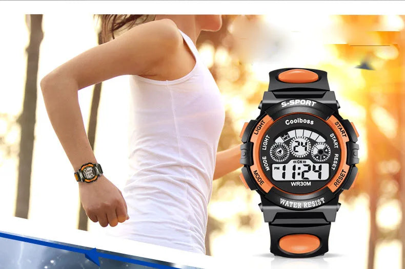 Electronic Watch for Boys Girls Children Luminous Dial Military Sport Watches for Kids Waterproof Multi-function Digital Watch