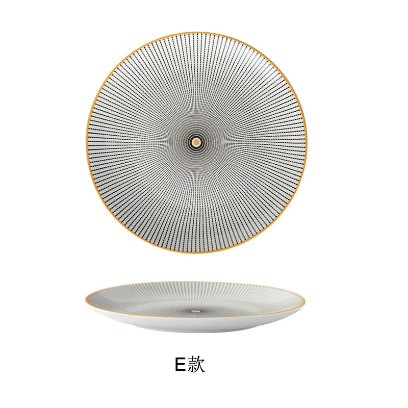 Japanese-style wavy vegetable plate Household ceramic creative Western food plate High-end Nordic dessert plate