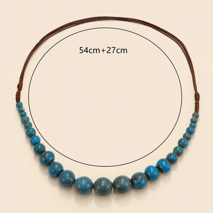 Colorful Handmade Ceramic Necklace – Multilayer Boho Beaded Jewelry