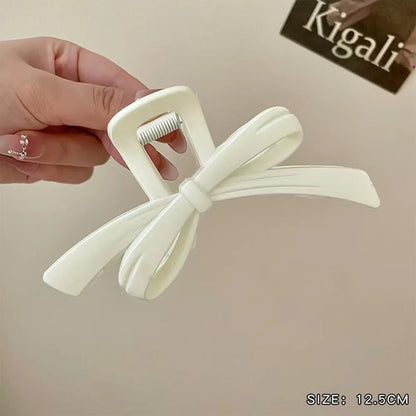 Large Bow Hair Claw Clip – Korean Acrylic Ponytail Barrette for Women