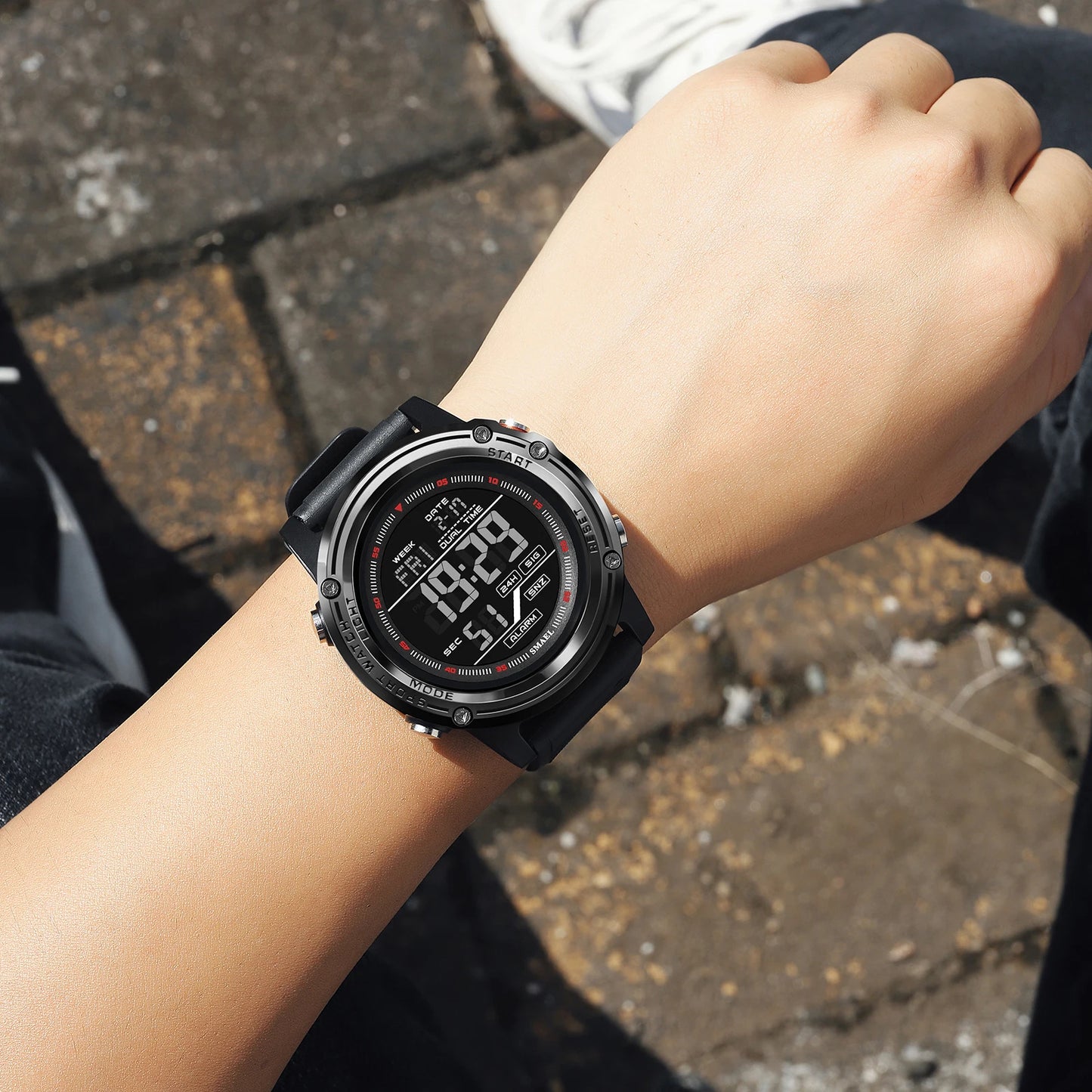 Digital Watches for Men  50m Waterproof  Sports Watches LED Big Dail Display Digital Stopwatch 8125 LED Watch Men's Wristwatches