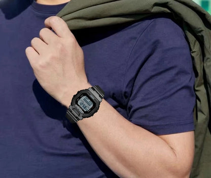 Men's Outdoor Tactical Digital Watch – Green Silicone, Waterproof, Big Dial, Sport Wristwatch