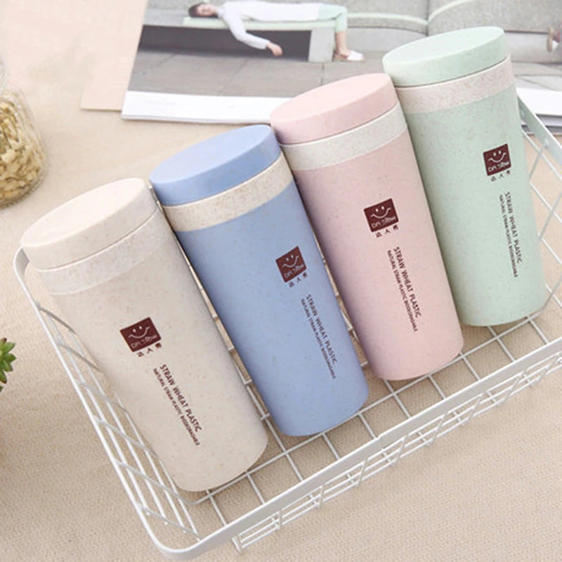 300ml Wheat Fiber Thermal Mug – Double Layer Portable Coffee Tea Water Cup for Office & Travel