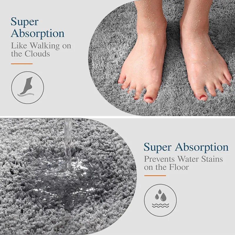Soft Comfortable Thick Plush Floor Mat,Bathroom Floor Rug,Bedroom Carpet,Living Room Mat,Non-slip Rug,Water Absorption Anti-Slip