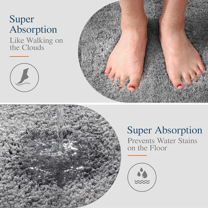 Modern Minimalist Solid Color Floor Mat, Square Long Plush, Thickened Absorbent Carpet, Bathroom Door Mat, Non Slip Mat - BeeTrendyShop.COM