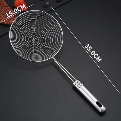 Stainless Steel Fry Basket & Oil Drain Skimmer – Wire Mesh Scoop for Deep Frying