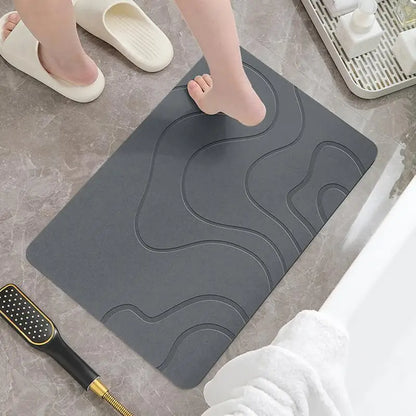 Diatomite Stone Bath Mat – Quick-Dry Super Absorbent Shower & Entryway Rug | Indoor Floor Mat