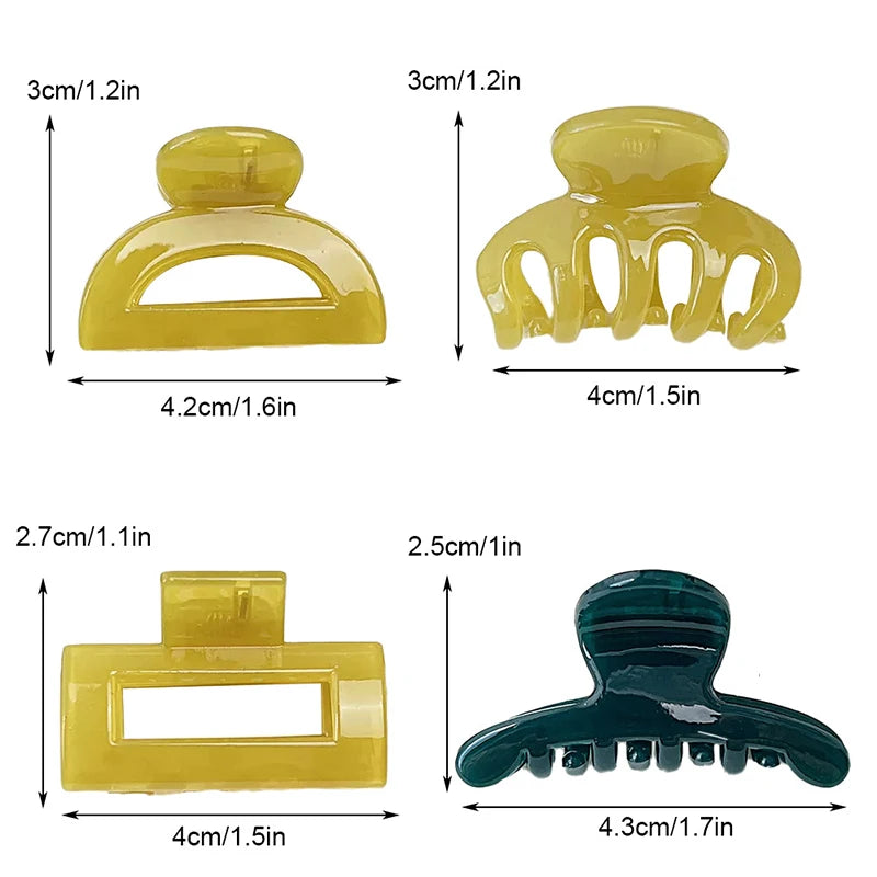 Mini Jelly Color Hair Claw Clip – Geometric Acrylic Shark Clip for Women & Girls
