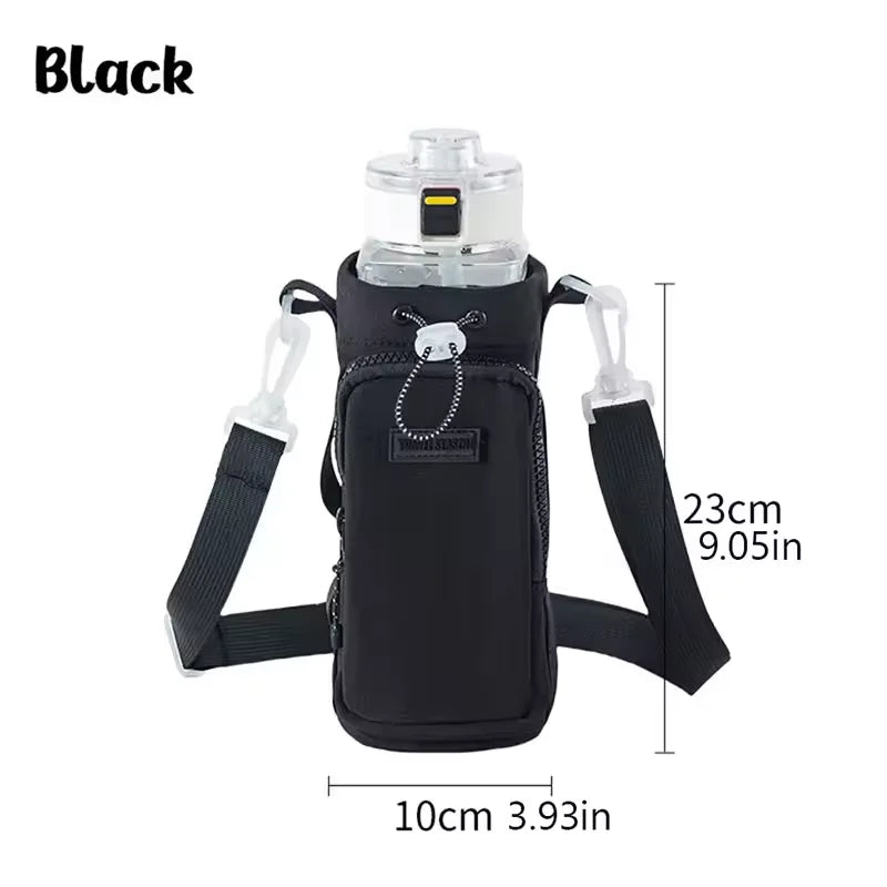 Portable Water Bottle Bag with Adjustable Shoulder Strap – Insulated Thermal Cup Sleeve Cover