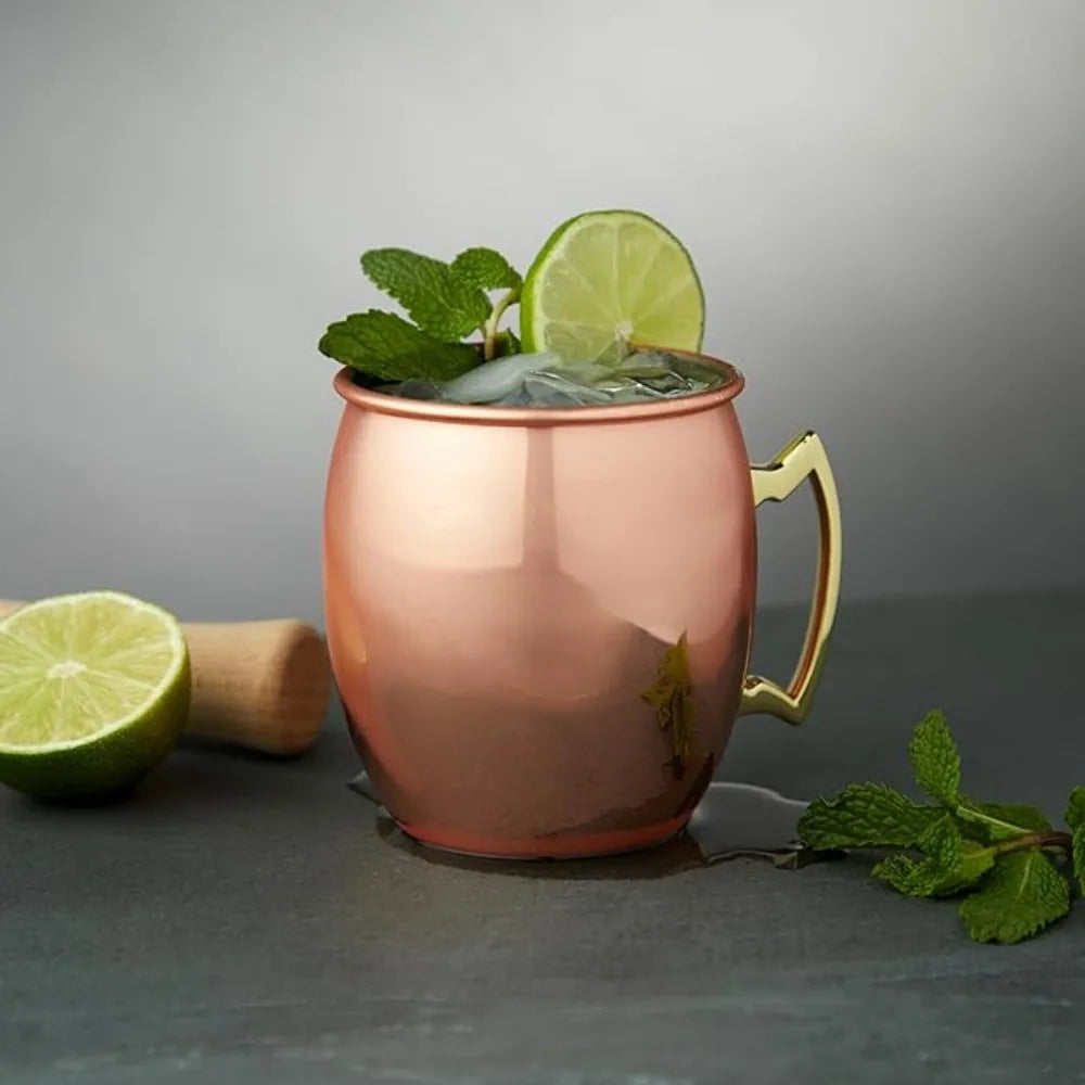 Drinkware Stainless Steel Moscow Mule Mug Fall-resistant Durable Beer Cup with Handle Cocktail Wine Cup Pub