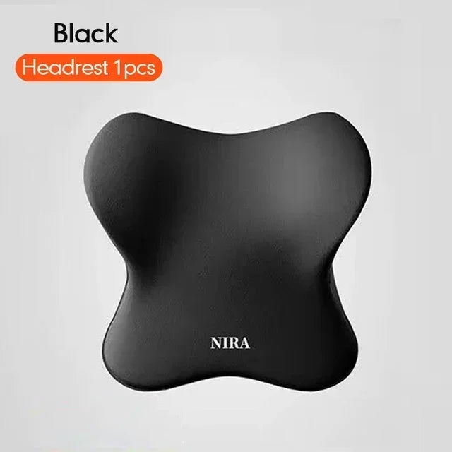 Car Memory Foam Lumbar & Neck Support Pillow – Removable Washable Backrest for Universal Vehicles