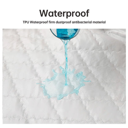 Waterproof Throw Mattress Cover Bed Fitted Sheet Mattress Protector Single/Double/140/160 Muti Size  Gray/White - BeeTrendyShop.COM