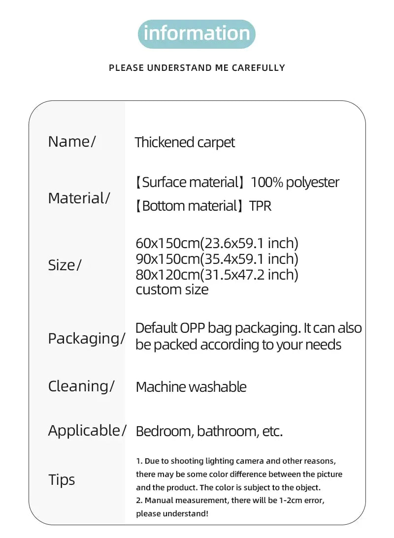 Modern Minimalist Solid Color Floor Mat, Square Long Plush, Thickened Absorbent Carpet, Bathroom Door Mat, Non Slip Mat - BeeTrendyShop.COM