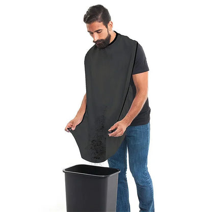 Men's Shaving Apron Beard Catcher Bib 110x70cm – Waterproof Cape with Suction Cups