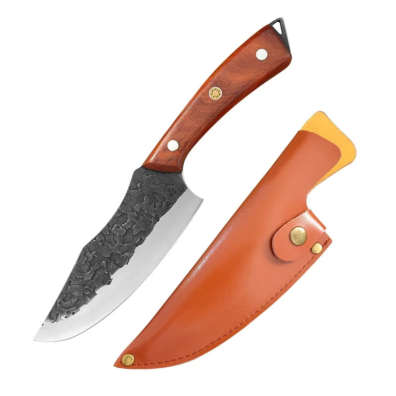 Forged Kitchen Knife Stainless Steel Meat Cleaver Boning Knife Fruit Slicing Cutting Knife Multifunctional Knife with KnifeCover