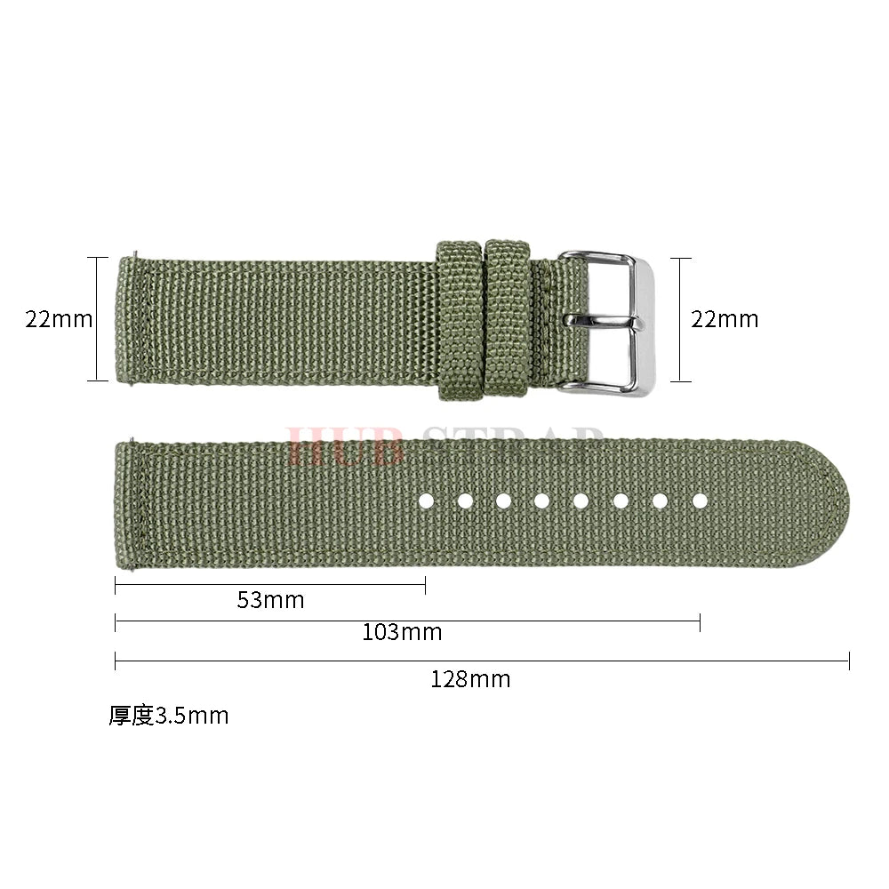 Nylon Canvas Watch Band Woven Soft Belt Universal Bracelet for Men Women Sport Military Universal  Wristband 18mm 20mm 22mm 24mm - BeeTrendyShop.COM