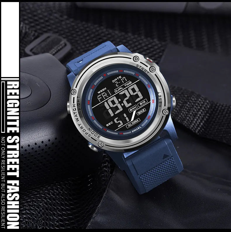 Digital Watches for Men  50m Waterproof  Sports Watches LED Big Dail Display Digital Stopwatch 8125 LED Watch Men's Wristwatches