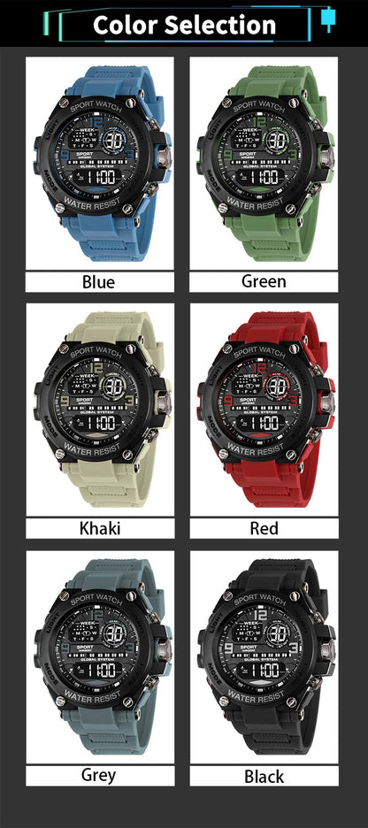 Top Luxury Electronic Watch for Man Outdoor Sport Watch Stopwatch Waterproof Calendar Digital Clock 24355 - BeeTrendyShop.COM
