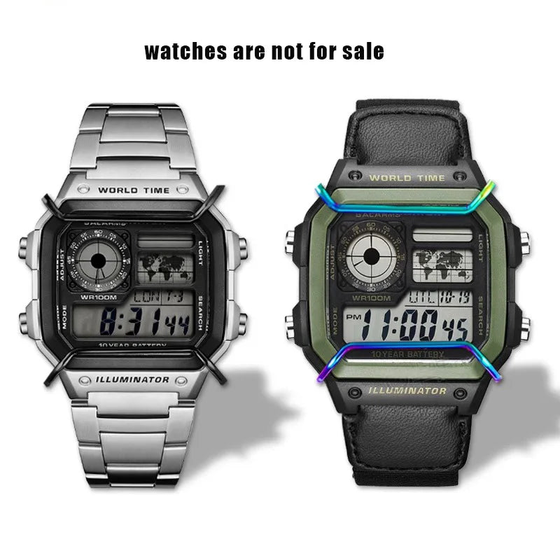 For CASIO Electronic Watch Case AE1200/AE1300 series Men Metal Anti-collision stainless steel Modified watch bezel Bumper