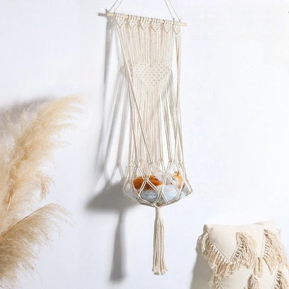 Bohemian Handmade Cat Hammock - 40cm Macrame Cotton Rope Swing - BeeTrendyShop.COM