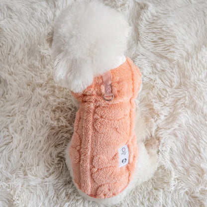 Cozy Bear Fleece Vest for Dogs & Cats - Winter Pet Apparel with Leash Buckle - BeeTrendyShop.COM