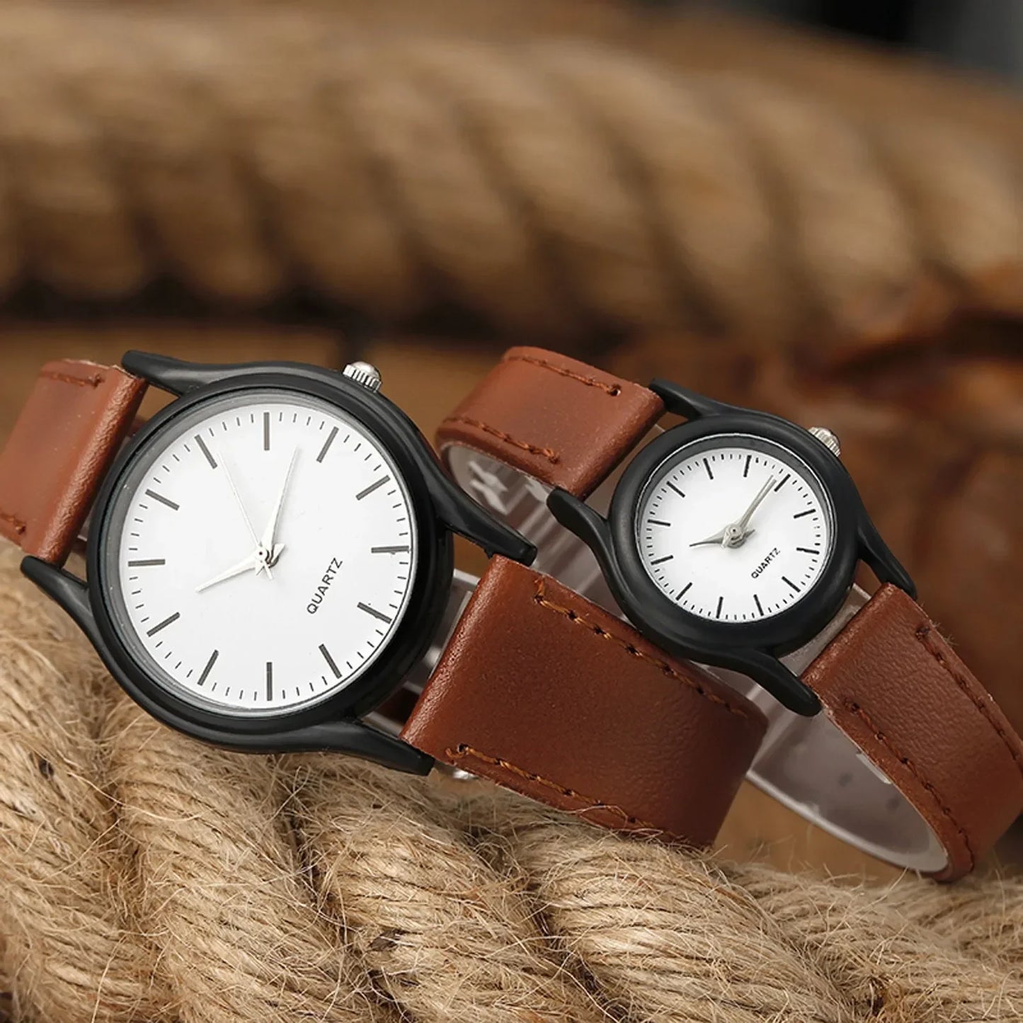 2024 New Couples Watches Leather Strap Minimalist Fashion Quartz Wristwatches Multiple Colors for Loved Ones Gift parejas reloj
