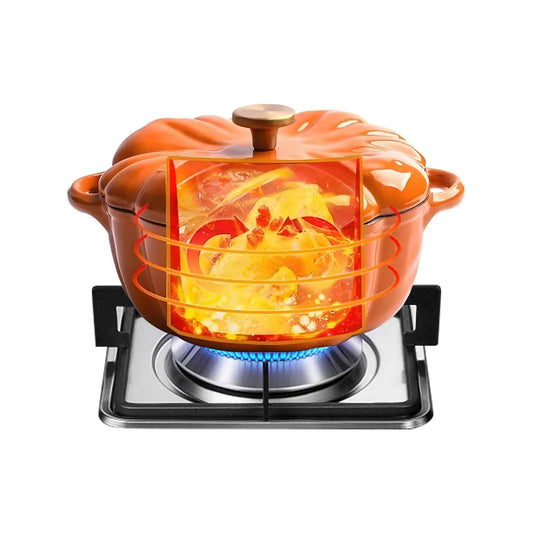 Kitchen Pumpkin-shaped Enamel Stock Pot Cooking Pot Kitchen Soup Pot cooker soup stew multifunction pot Non-Stick Stockpot